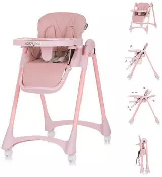 Chipolino Candy Shop Kinderhochstuhl faltbar, 4 Räder, rosa (STHCS02403FL)
