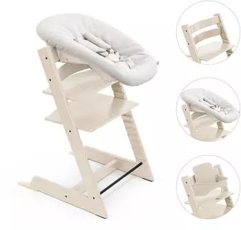 Stokke Tripp Trapp Treppenhochstuhl mit Babyset und Newbornset, Vanilla White (697500)