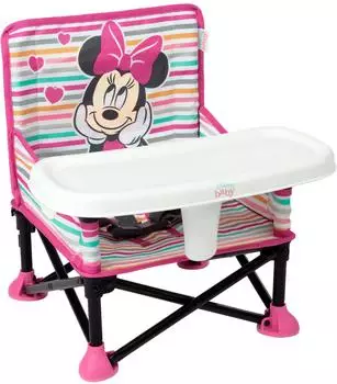 Bright Starts Pop 'N Sit Tragbarer Sitzerh&ouml;her Disney Minnie Mouse mit Tablett, Hellgr&uuml;n (17201)