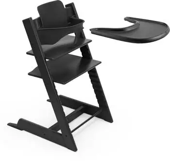 Stokke Tripp Trapp Hochstuhl Schwarz mit Baby Set 2 & Tablett (850050842958)