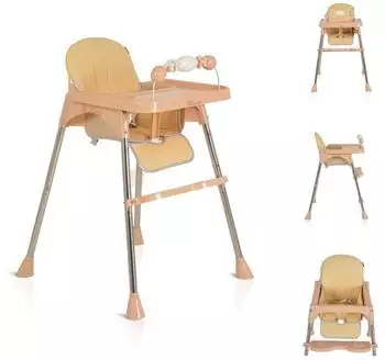 Moni Century Kinderhochstuhl mit Tablett, Gurt und Fu&szlig;st&uuml;tze, beige