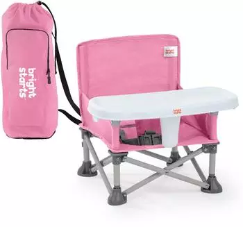 Bright Starts Pop 'N Sit Tragbarer Sitzerh&ouml;her mit Tablett, Rosa (17199)