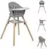 KIKKABOO Woody 3-in-1 Kinderhochstuhl, Holzbeine, grau (31004010173)