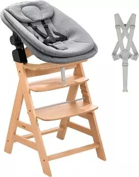 Hauck Alpha+ Hochstuhl mit Newborn Set Pro, natur (662960)