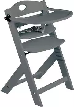 babyGO Family Pro Hochstuhl/Treppenstuhl mit Essbrett, grau