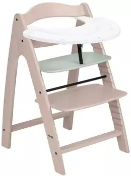Hauck Arketa N Play Holzhochstuhl mit Spielbrett, h&ouml;henverstellbar, mintgr&uuml;n (Whitewashed Mint)