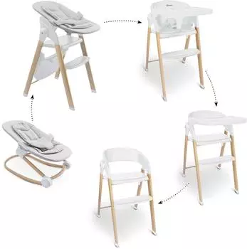 babyGO Levels Hochstuhl-Set mit Babywippe, weiß