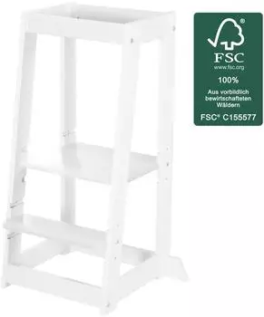 Roba Monti Step Lernturm nach Montessori, Kinder, wei&szlig; (440112WEFS)
