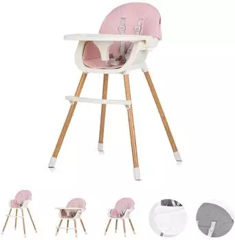 Chipolino Rio 2-in-1 Kinderhochstuhl 5-Punkt-Gurt, rosa (STHRI02306RW)