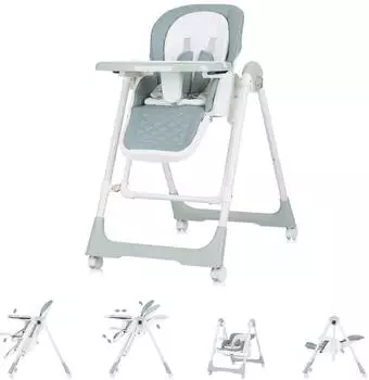 Chipolino Milk Shake 2-in-1 Kinderhochstuhl, verstellbar, Babyschaukel, Räder (STHMS02406PG)