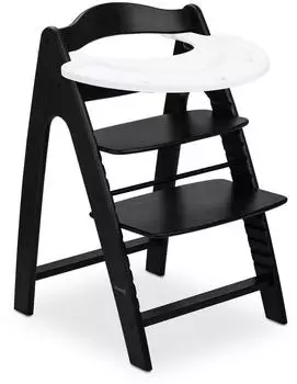 Hauck Arketa Hochstuhl mit Play Tray Basis, Holz, blackwashed