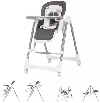 Chipolino Milk Shake 2-in-1 Kinderhochstuhl mit Babyschaukel, grau (STHMS02401AS)