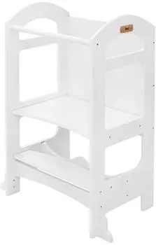 Joyz Lernturm 2-in-1 Montessori mit Tafel, Holz, wei&szlig; (490008167)