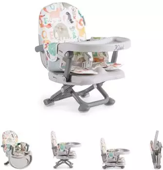 Moni Kiwi Kinderstuhl mit Tisch, klappbar, Boostersitz, Kunststoff, bunt