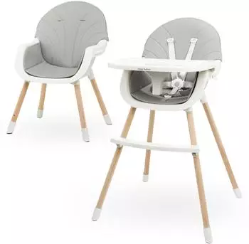 Moby-System Amelia 2 Kinderhochstuhl 3-in-1, Holz, grau (KRZES AMELIA SZAR 2)