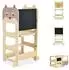 Moni Kinder Holz-Lernturm 3-in-1 Schreibtisch, Bank & Zeichentafel, braun (24446)