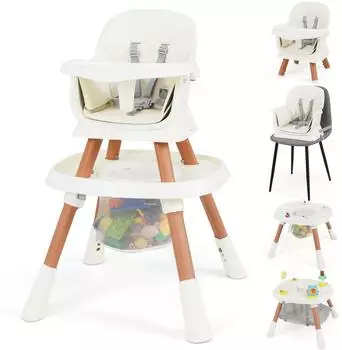 Costway Hochstuhl 16-in-1 mit Spieltisch, 5-Punkt-Gurt & Korb