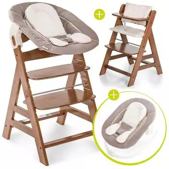 Hauck Alpha Plus Newborn Set, Holz, 4-tlg. (Alpha Plus Walnut Newborn Set)
