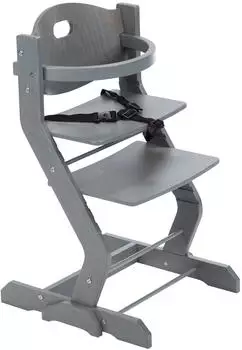 tiSsi Kinderhochstuhl-Set mit Grundgestell und B&uuml;gel, Buche, grau