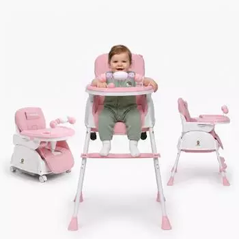 Twinky Twinky 2-in-1 Hochstuhl & Kinderwagen, klappbar, rosa (SS004)