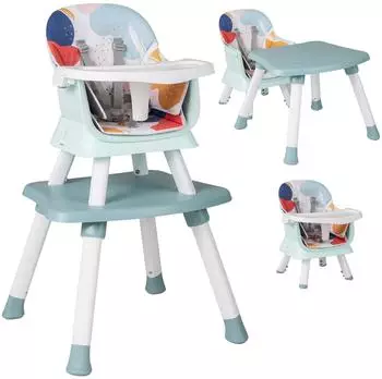 Costway 6-in-1 Kombihochstuhl mit Sicherheitsgurt & abnehmbarem Tablett, bunt