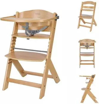 KIKKABOO Nordy Hochstuhl Holz, verstellbar, braun (31004010188)