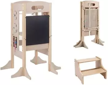 Costway Lernturm 3in1 klappbar mit Kreidetafel, höhenverstellbar