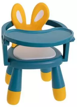 Ikonka Fütter- & Spielstuhl Kaninchenform, ergonomisch, gelb/blau