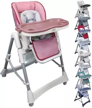 Monsieur Bébé Ptit Rosa Kinderhochstuhl, klappbar, höhenverstellbar