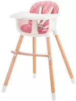 Kinderkraft HOCHSTUHL Natur, Rosa, Wei&szlig; 57x83x60 cm