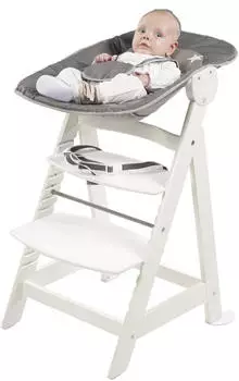 Roba Treppenhochstuhl Born Up Set 2in1 weiß/little stars