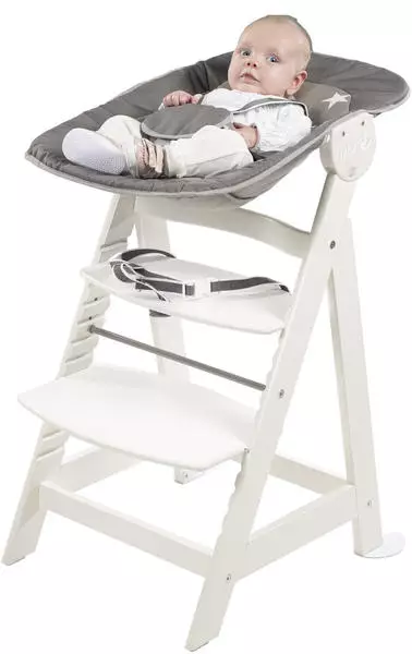 Roba Treppenhochstuhl Born Up Set 2in1 weiß/little stars