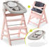 Hauck Alpha+ grau - Newborn Set (4-tlg.) Hochstuhl + Neugeborenenaufsatz & Wippe Stretch + Sitzkissen
