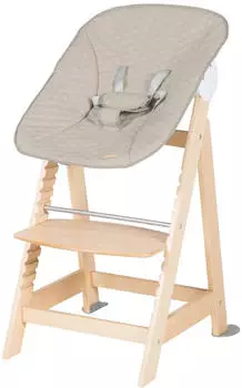 Roba Treppenhochstuhl Born Up Set 2in1 natur/greyish gesteppt