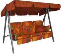 ANGERER Hollywoodschaukel Select Terra-braun-gr&uuml;n Gemustert | Gartenschaukel Made in