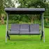 Home Deluxe DESCANSO Hollywoodschaukel 3-Sitzer 115 x 198 cm mit Abdeckung grau