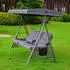 Home Deluxe DESCANSO Hollywoodschaukel 3-Sitzer 115 x 198 cm mit Abdeckung grau