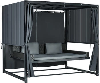Outsunny Hollywoodschaukel mit Pergola schwarz (84A-273V00CG)