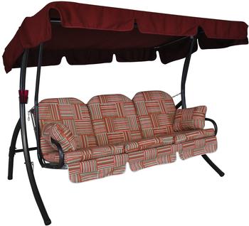 Angerer Ibiza Hollywood-Schaukel 3-Sitzer (Design Modena rot)