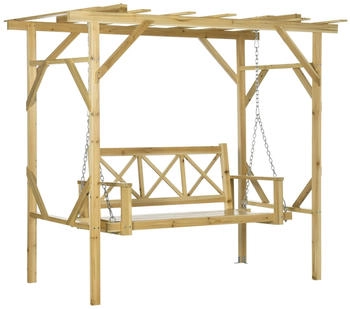 Outsunny Hollywoodschaukel mit Pergola Massivholz natur (84A-283V00ND)