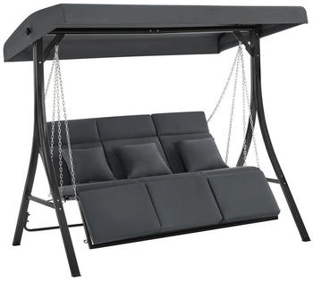 MCombo Hollywoodschaukel mit Liegefunktion (6055-8018DEY) dunkelgrau