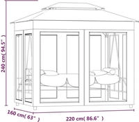 vidaXL Pavillon Umwandelbare Schaukelbank Cremewei&szlig;