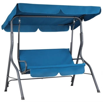 Casaria Hollywoodschaukel 1 tlg. 2 Sitzer wetterfest Atlantik Blau 200kg Belastbar R&uuml;ckenlehne Garten Blau