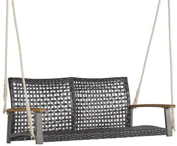 Costway Hollywoodschaukel 2-Sitzer Gartenbank h&auml;ngend Rattan 360 kg 120cm