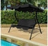 Costway Hollywoodschaukel Gartenbank 3-Sitzer mit Sonnendach bis 210 kg Schwarz