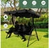Costway Hollywoodschaukel Gartenbank 3-Sitzer mit Sonnendach bis 210 kg Schwarz