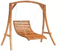 vidaXL Hollywoodschaukel Massivholz Fichte mit Teak-Finish
