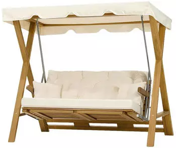 JVmoebel Mehrkindschaukel Robuste Outdoor-Schaukel Designer Garten Möbel Robustes Holzgestell Made in Europa