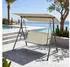 en.casa 'Satten' 3-Sitzer mit Sonnendach Stahlgestell 173 x 119 x 153 cm Grau / Beige