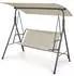 en.casa 'Satten' 3-Sitzer mit Sonnendach Stahlgestell 173 x 119 x 153 cm Grau / Beige